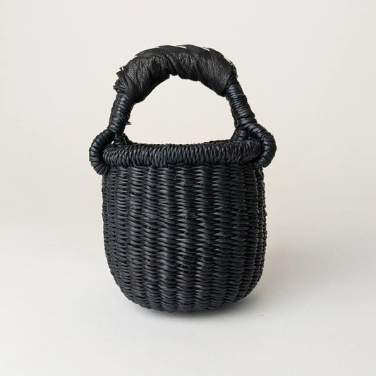 Black Mini Basket - Black Leather The Taylored Collection