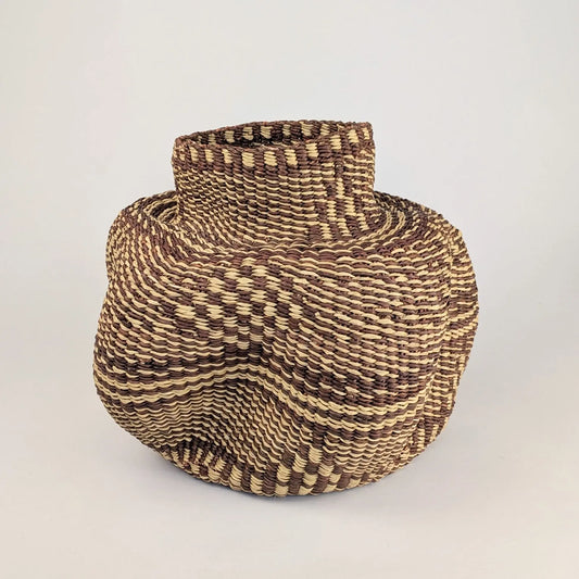 Brown Pattern Wave Vase - Medium The Taylored Collection