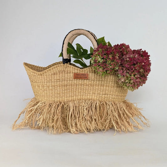 Fringe Market Bag - Cream Leather The Taylored Collection