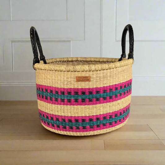 Pink Pattern Hamper Set of 2 The Taylored Collection