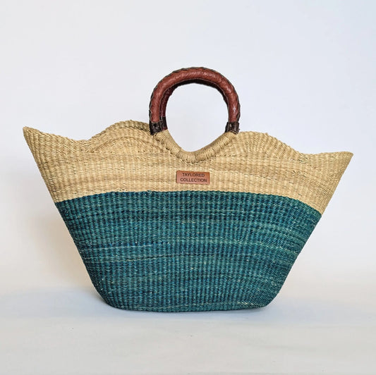 Teal Scalloped Market Bag The Taylored Collection