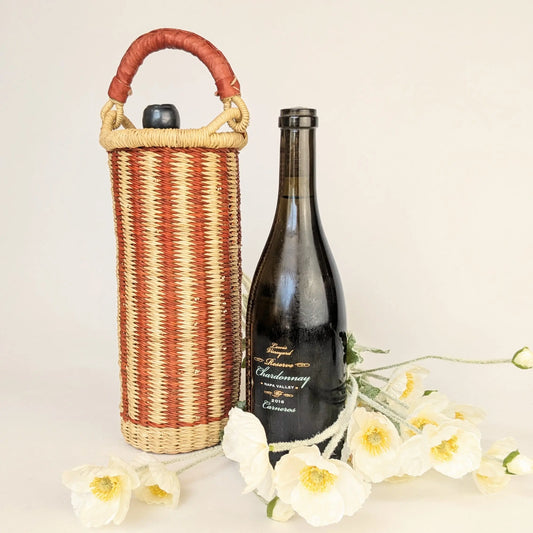 Wine Carrier - Rust Stripe The Taylored Collection