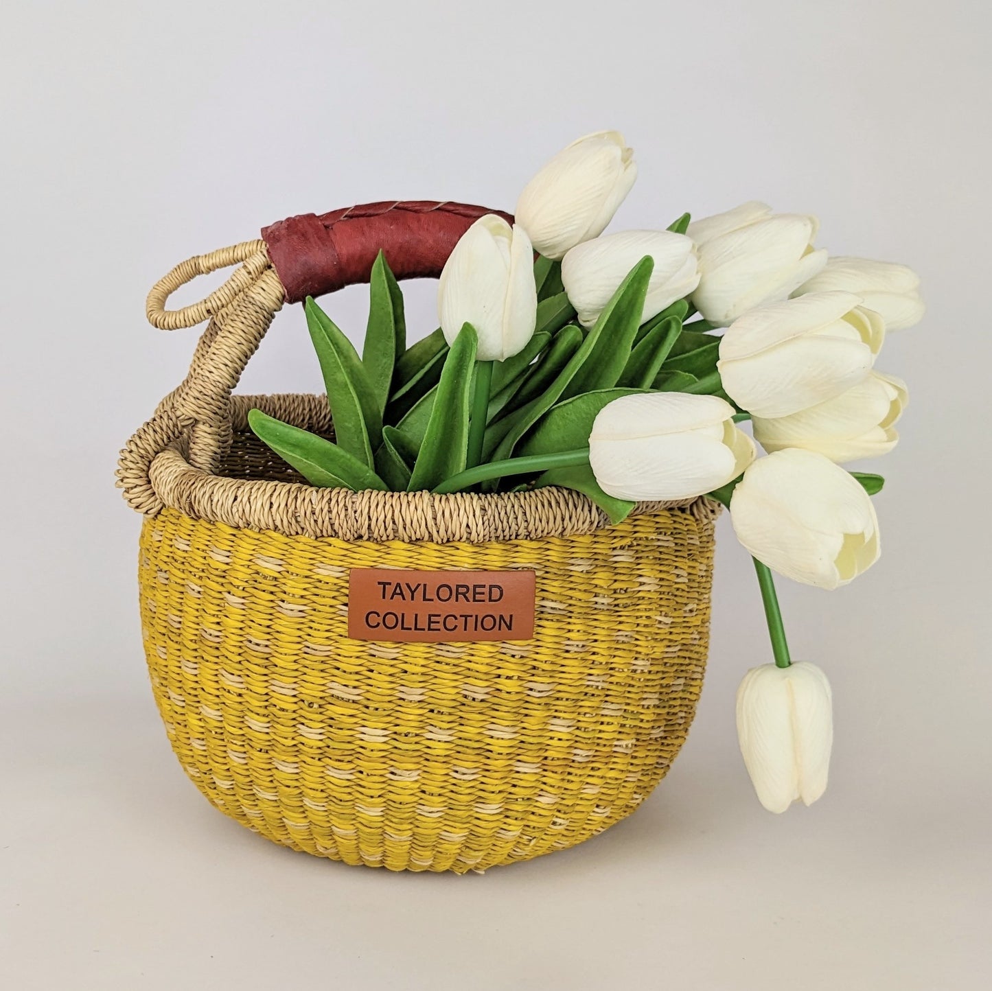 Ali Petite Bolga Basket - Natural Leather Handle