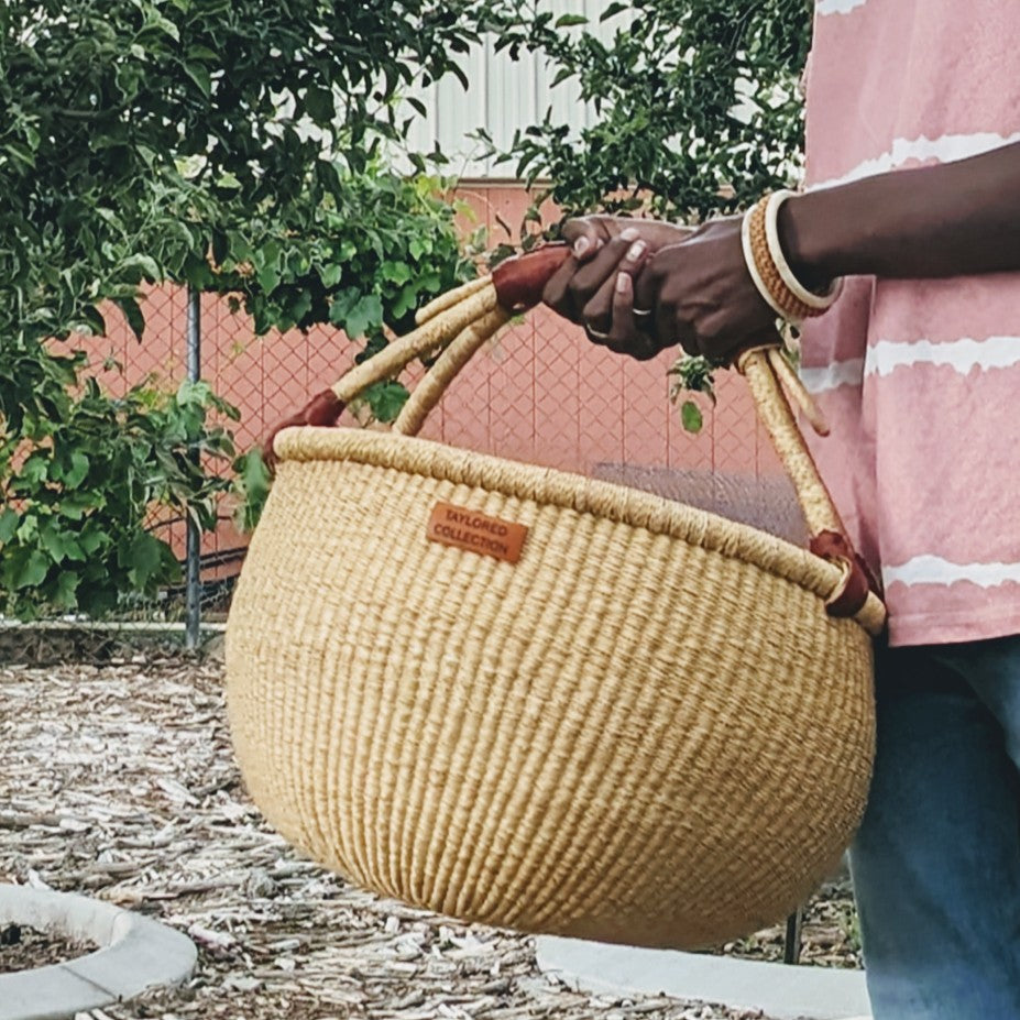 Asili Large Basket - Leather Handle