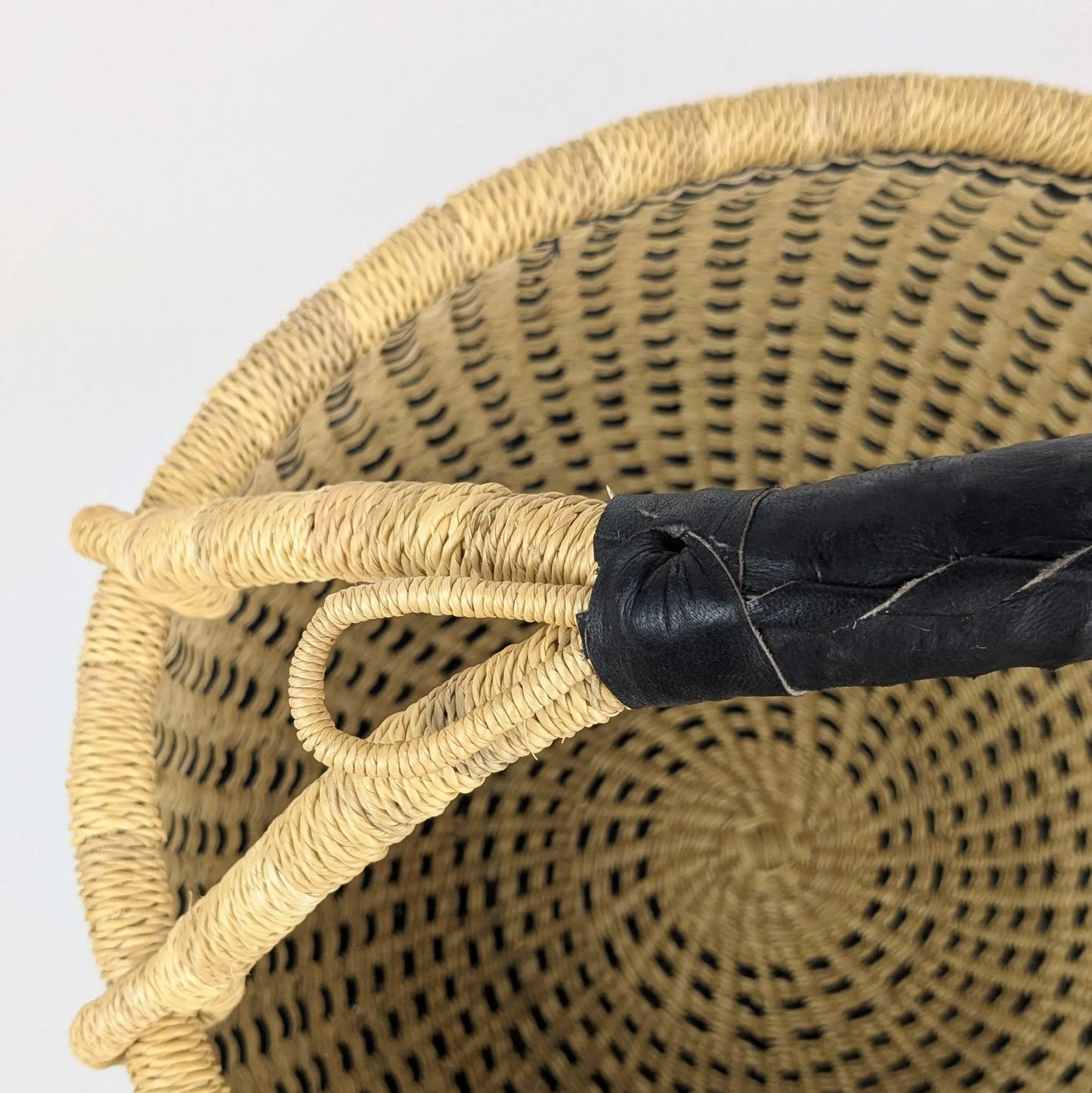 Black Doa Dot Bolga Basket Large