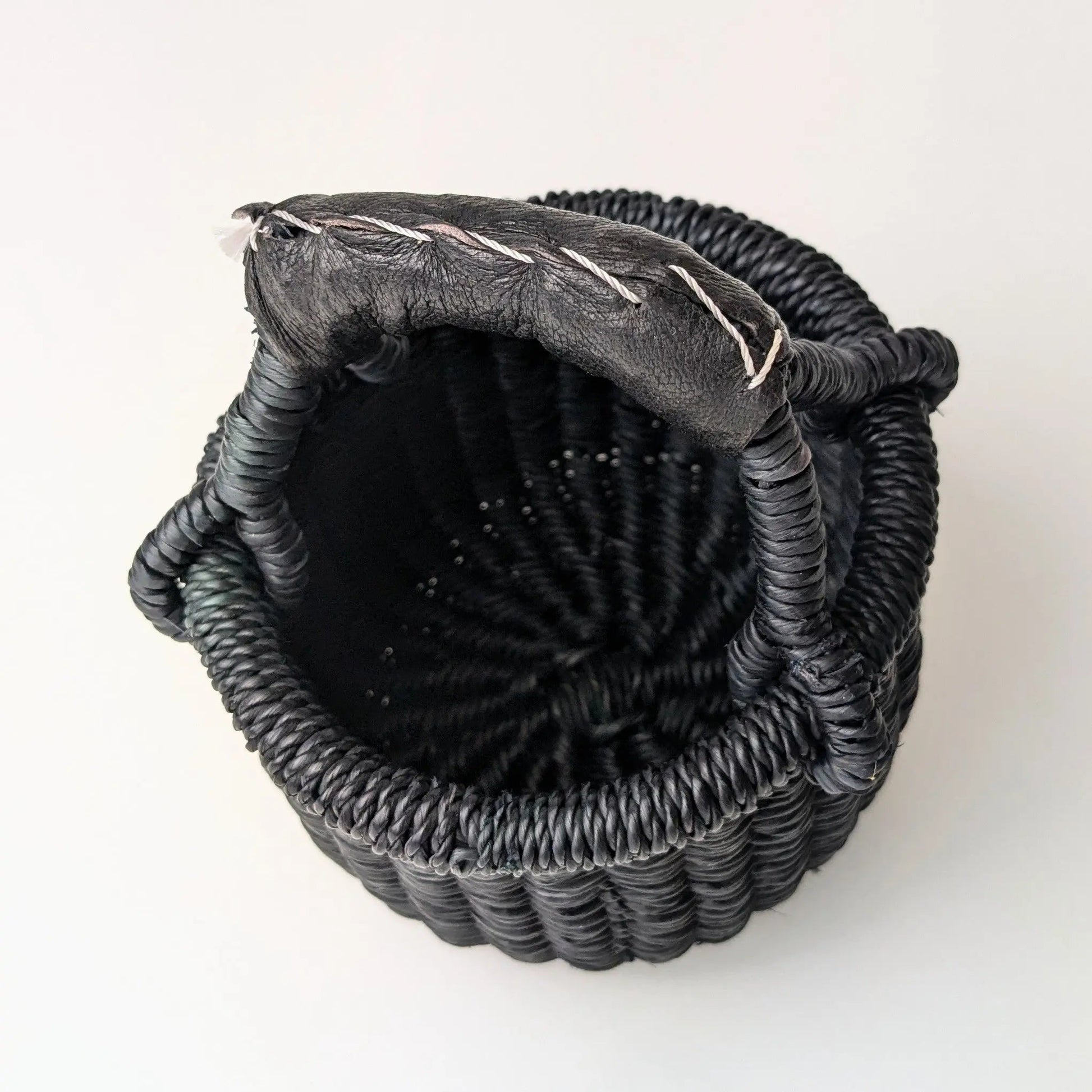 Black Mini Basket - Black Leather The Taylored Collection