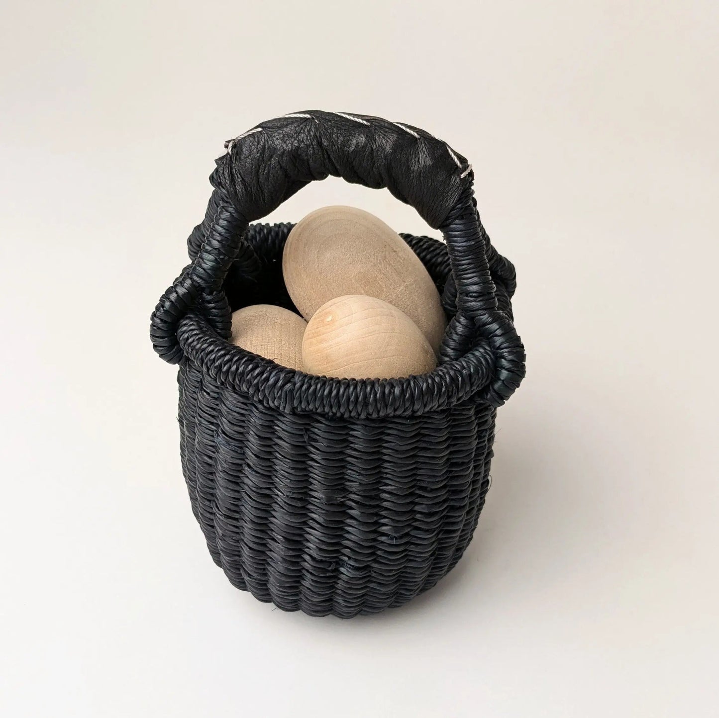 Black Mini Basket - Black Leather The Taylored Collection