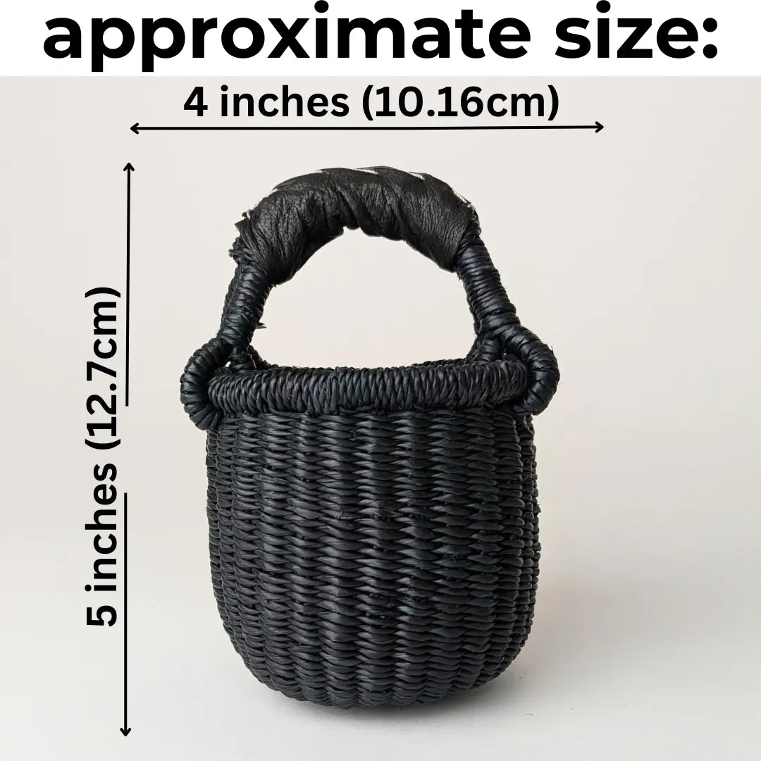 Black Mini Basket - Black Leather The Taylored Collection