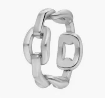 Cuban Link Chain Ring Silver The Taylored Collection
