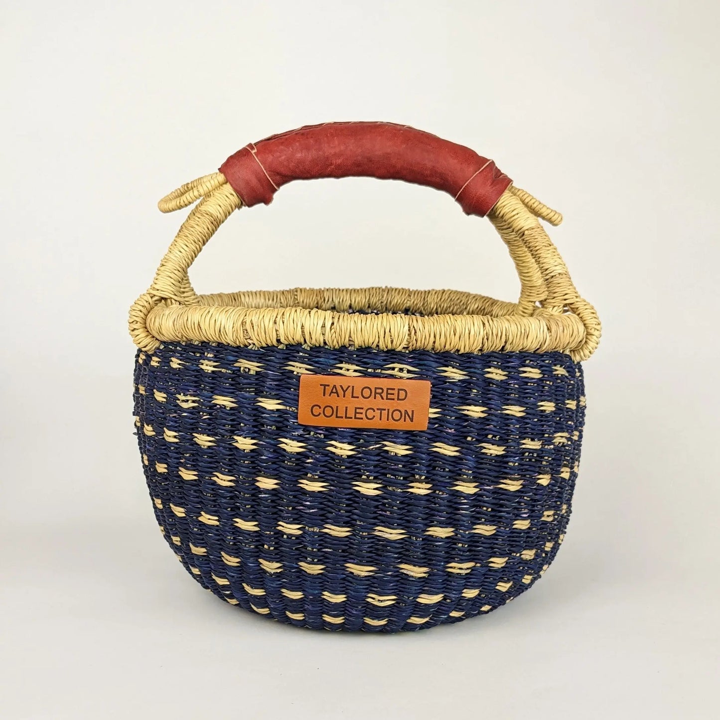Ejo Navy Petite Bolga Basket The Taylored Collection