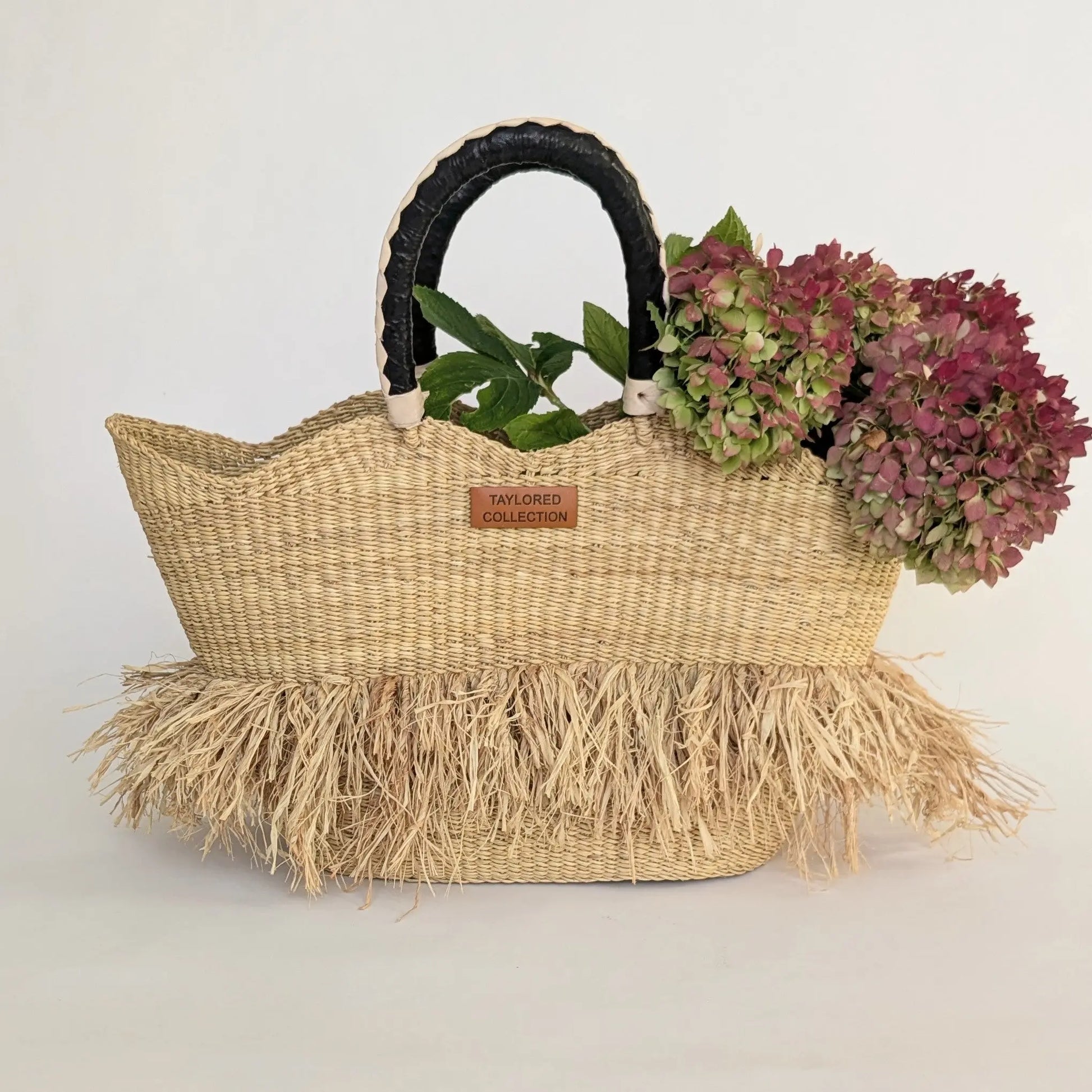 Fringe Market Bag - Black Leather The Taylored Collection