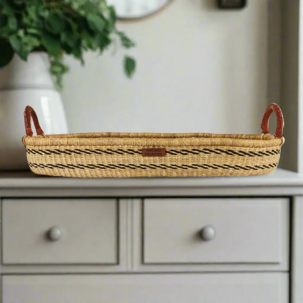 Mto Changing Basket Leather Handles The Taylored Collection
