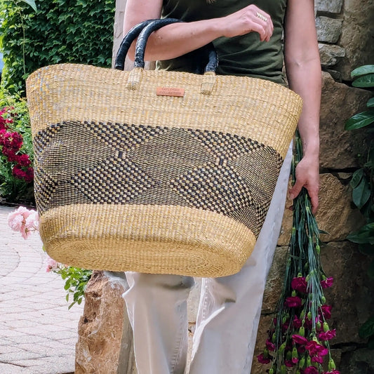 Over-sized Market Bag African Handwoven Basket The Taylored Collection