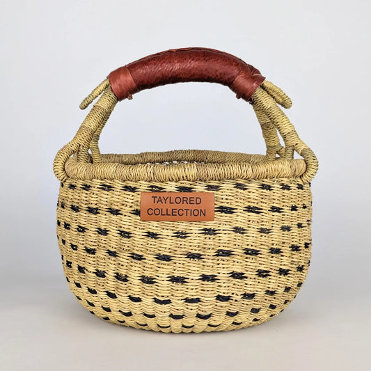 Petite Doa Black Dot Bolga Basket The Taylored Collection