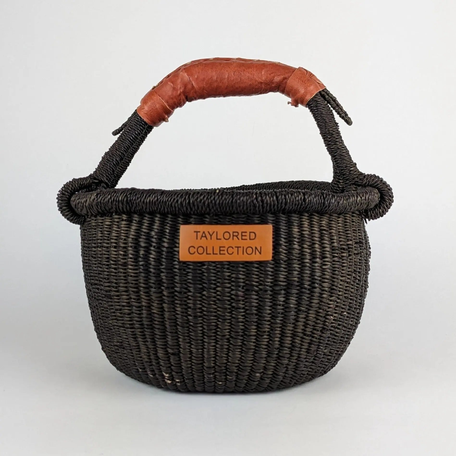 Petite Lome Bolga Basket - Leather Handle The Taylored Collection