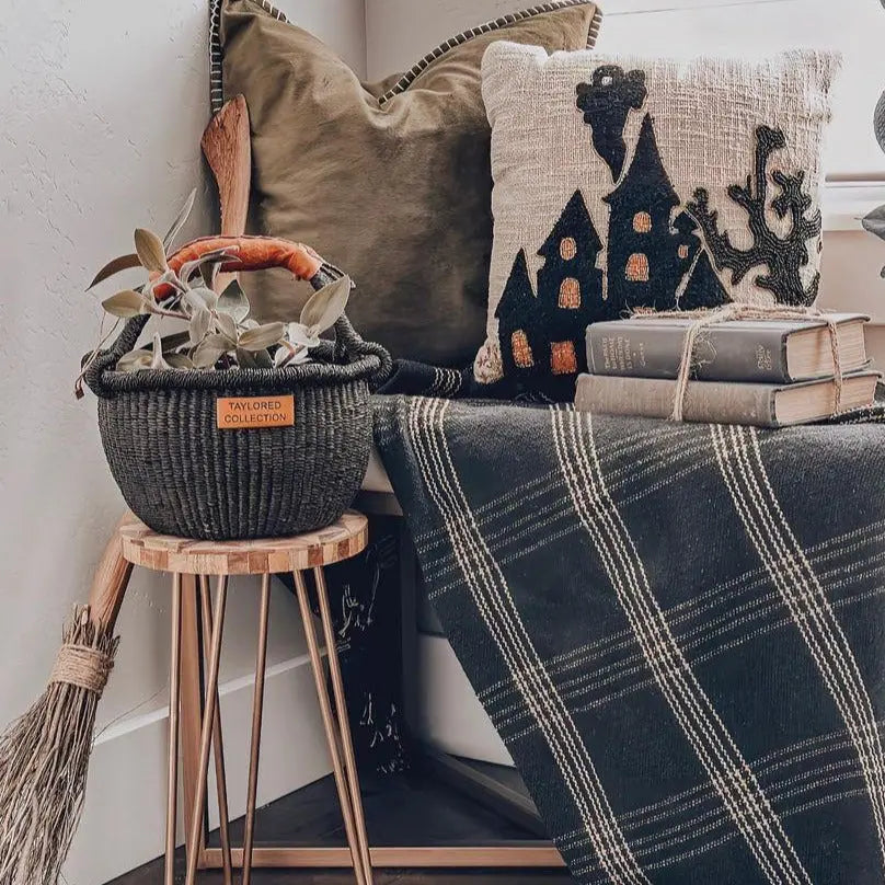 Petite Lome Bolga Basket - Leather Handle The Taylored Collection