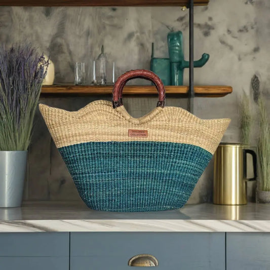 Teal Scalloped Market Bag The Taylored Collection