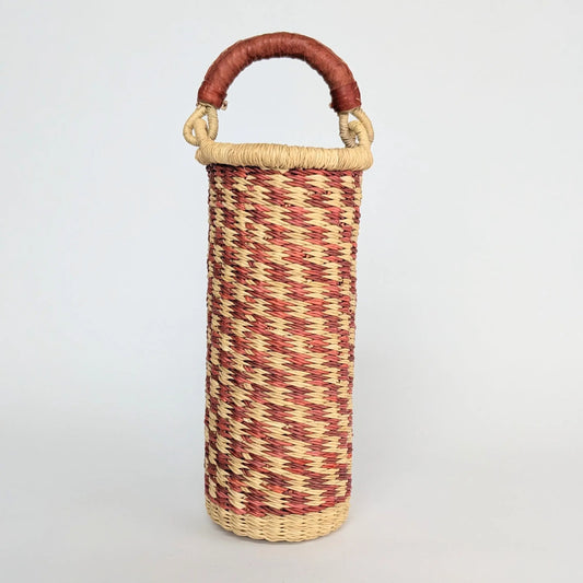 Wine Carrier - Rust Checkerd