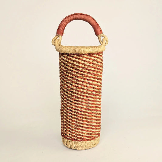 Wine Carrier - Rust Mini Stripe