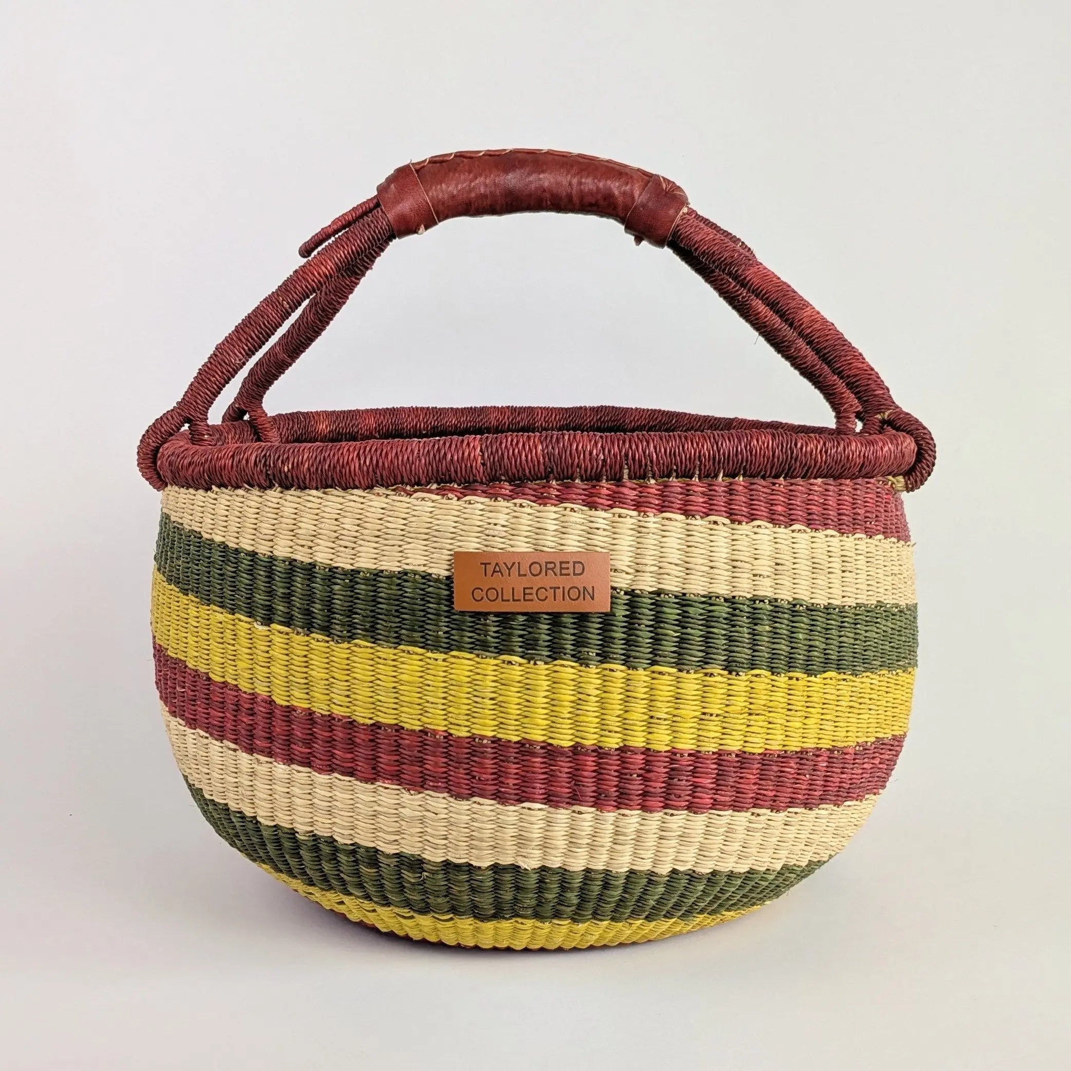 Striped Bolga Basket Large - The Taylored Collection