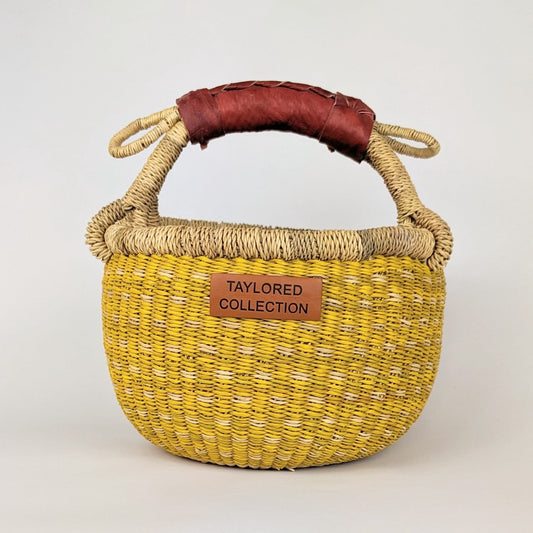 Ali Petite Bolga Basket - Natural Leather Handle