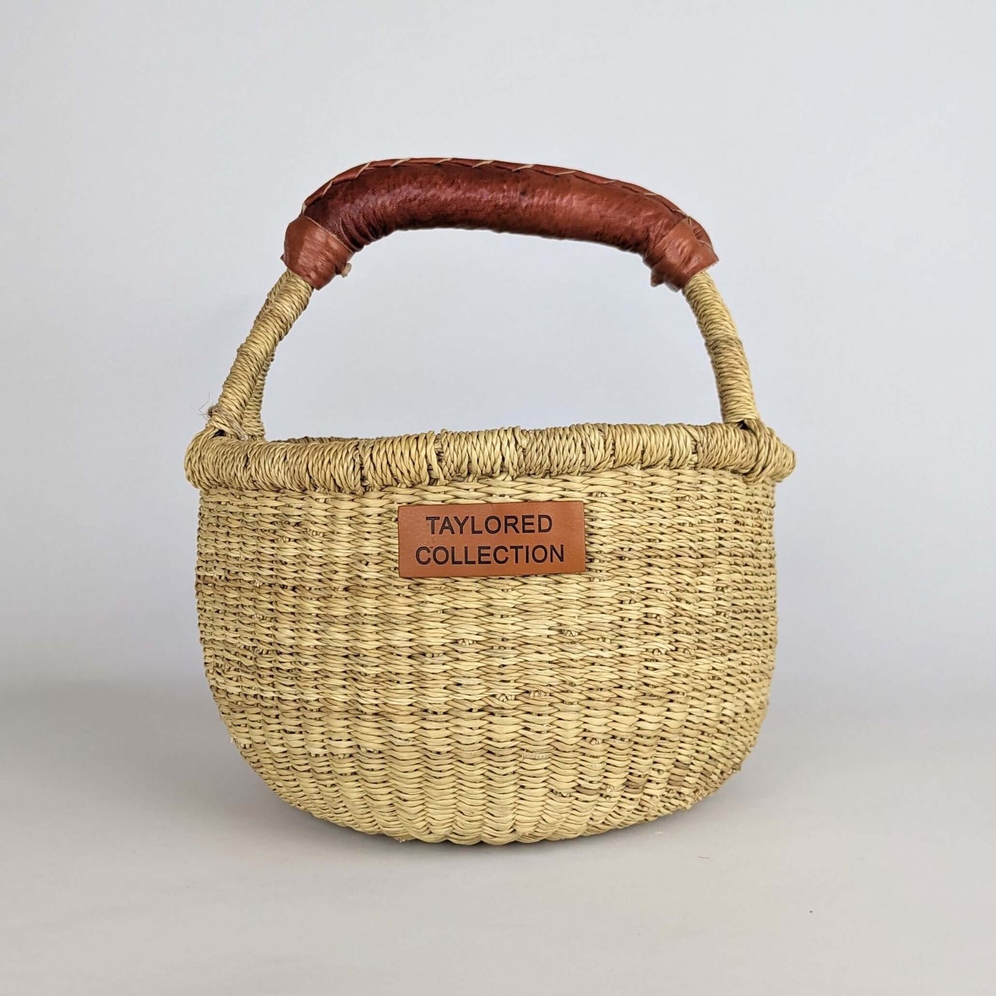 Asili Petite Bolga Basket - Natural Leather Handle