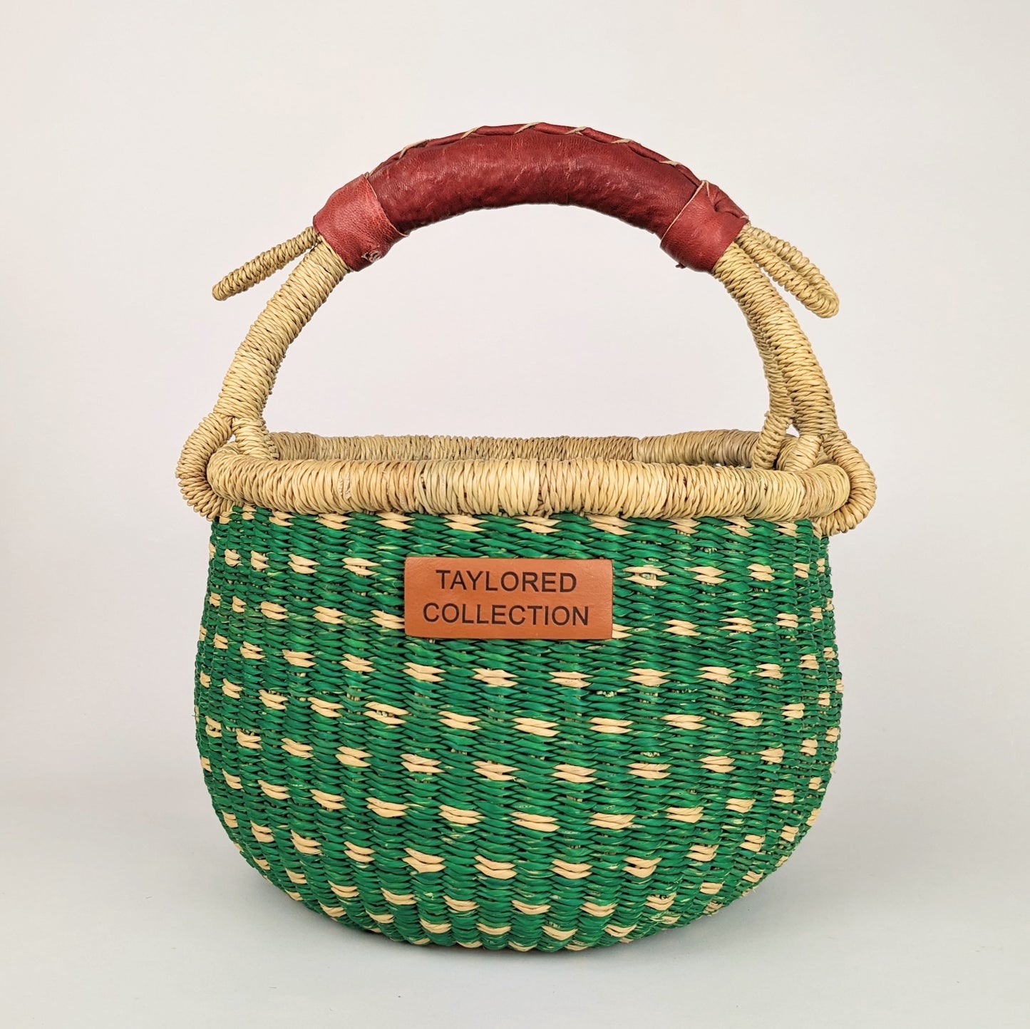 Jani Petite Bolga Basket - Natural Leather Handle