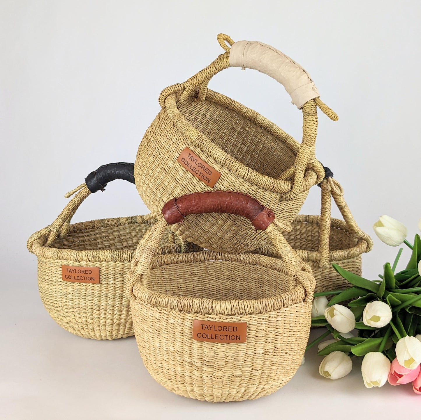 Sisi Petite Bolga Basket - Leather Handle