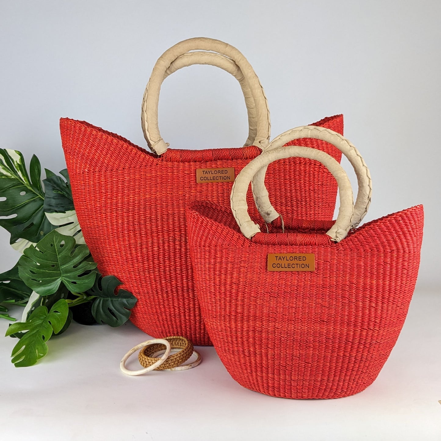 Nyra Carmine Matching Market Bag Set