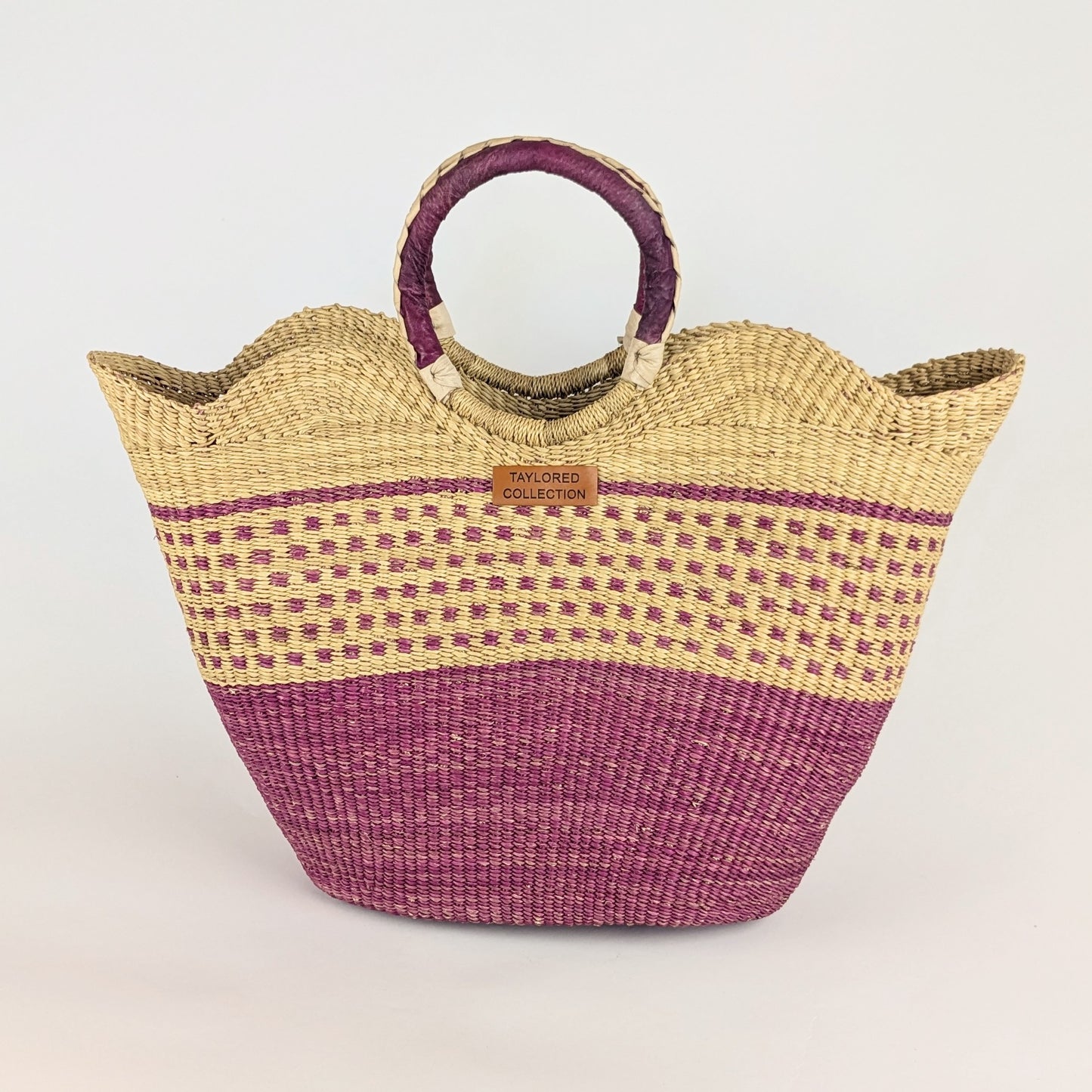 Plum Scalloped Tote - Large