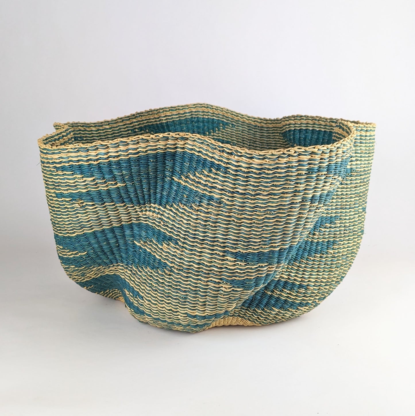 Artisan Wave Basket - Ocean Tribal Design