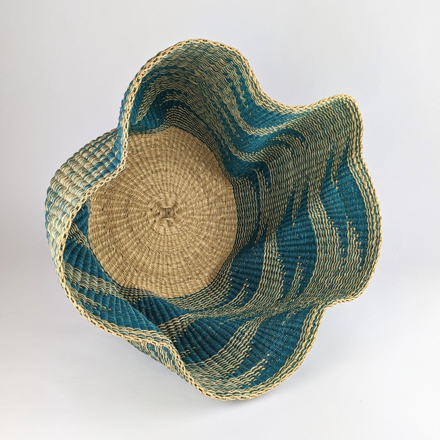 Artisan Wave Basket - Ocean Tribal Design