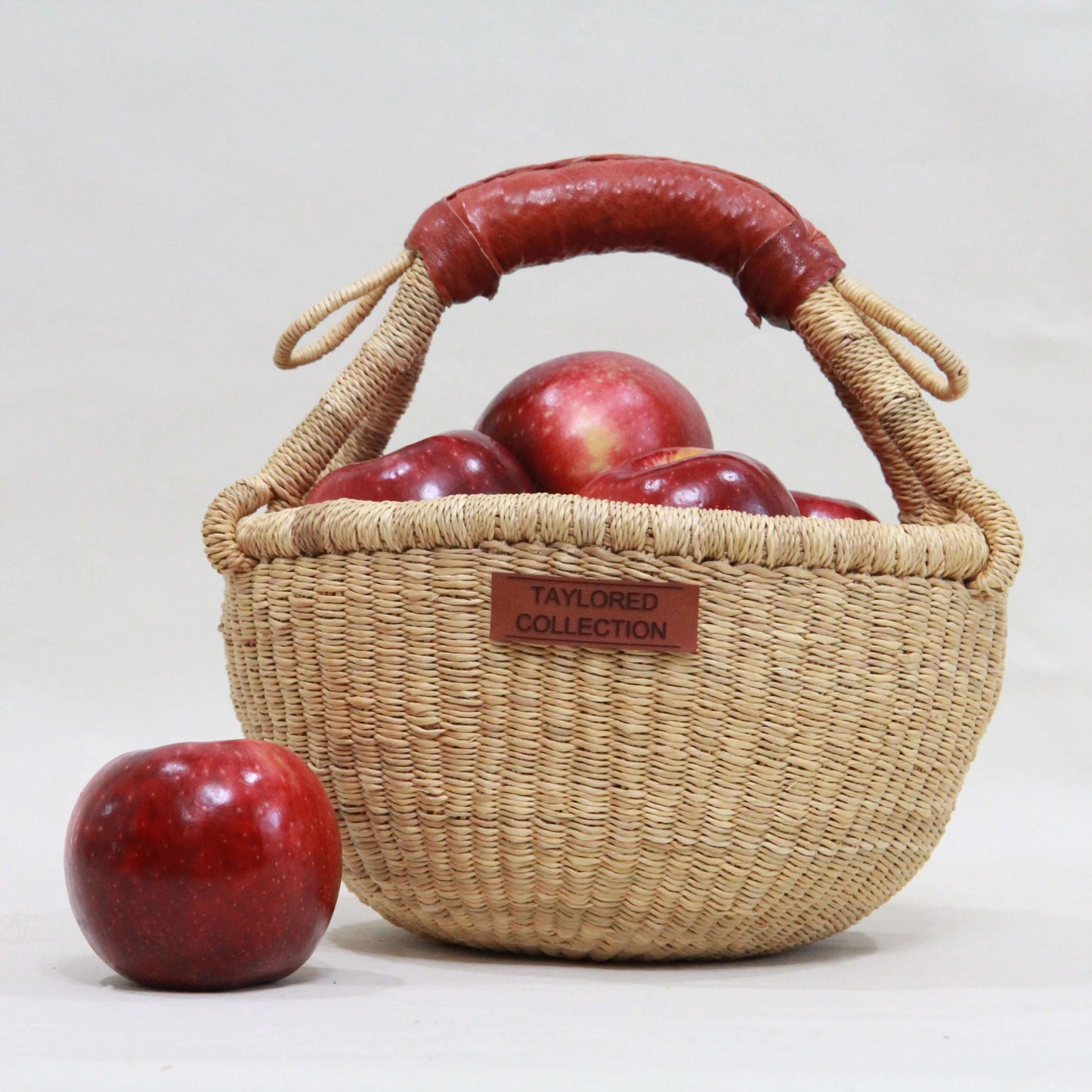 Asili Petite Bolga Basket - Natural Leather Handle